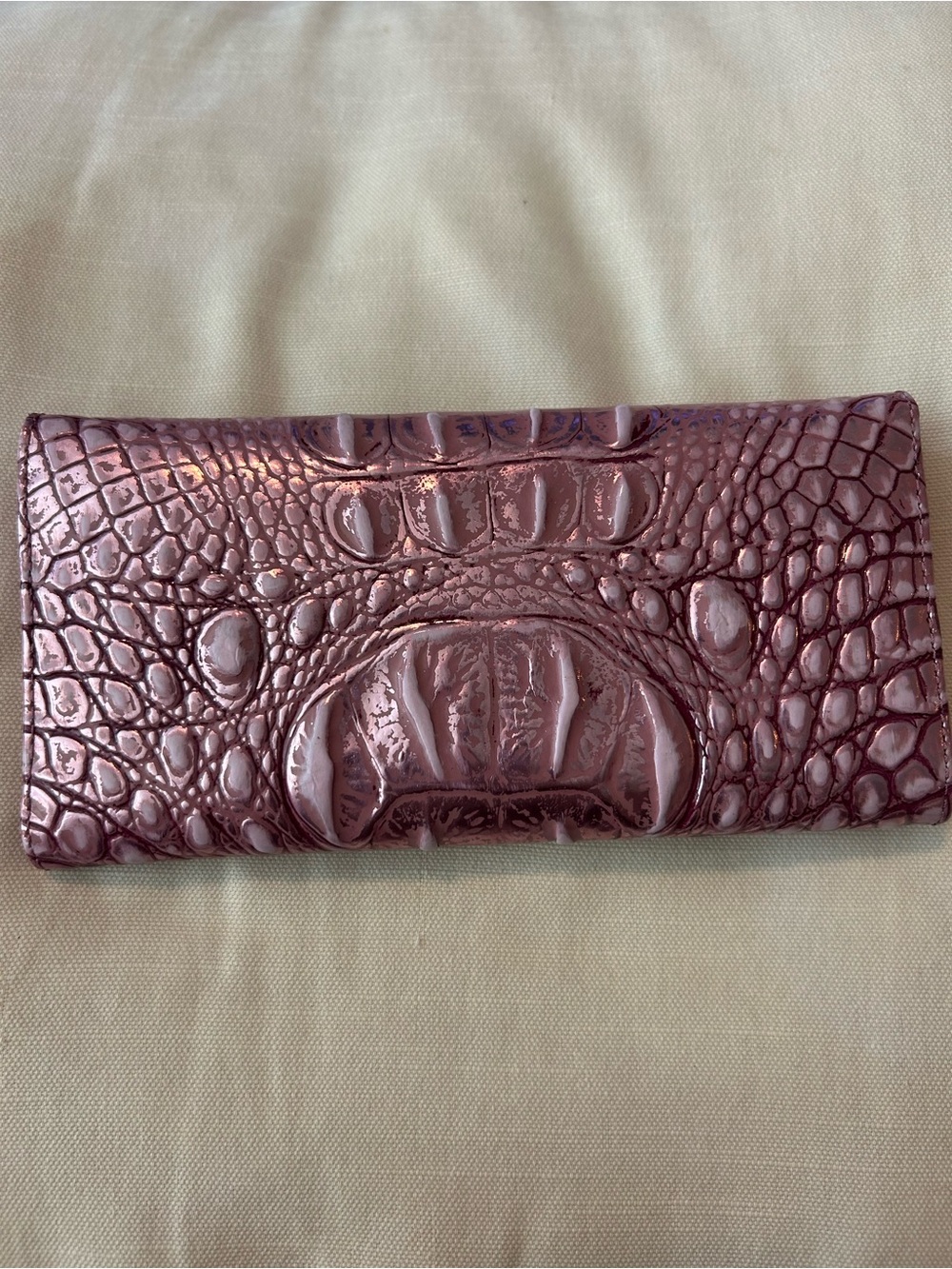 Brahmin Lilac Croc-Embossed Leather Wallet - Picture 2 of 3